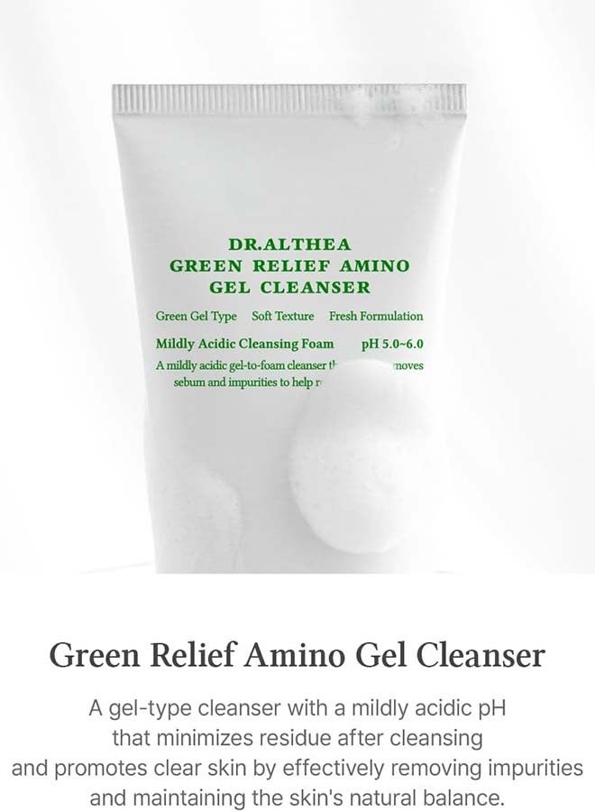 دي آر.ألثيا Dr.Althea Green Relief Amino Gel Cleanser | Lightweight & Hydrating Makeup Remover | Daily Face Wash with Hyaluronic Acid | Korean Vegan Skincare for All Skin Types - Image 2